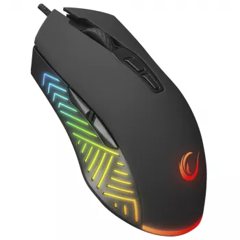 Rampage Spear V2 žična igralna miška 12800 DPI optična RGB črna