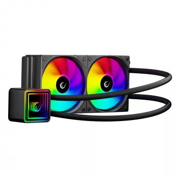 Rampage INFINITE V240 ARGB 240mm tekočinsko CPU hladilo s prikazom temperature, črno