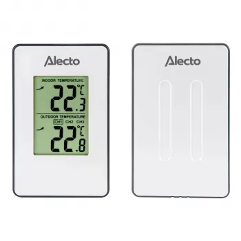 ALECTO WS-1050 brezžična vremenska postaja z zunanjim senzorjem, bela