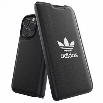 Adidas Originals Basic Booklet ovitek za iPhone 14 Pro, črn in bel