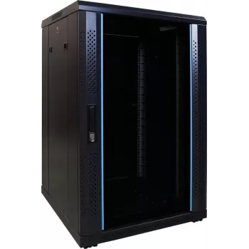 DSIT DS6618 18U 19 inch strežniška omara rack s steklenimi vrati, 600x600x1000 mm, črna