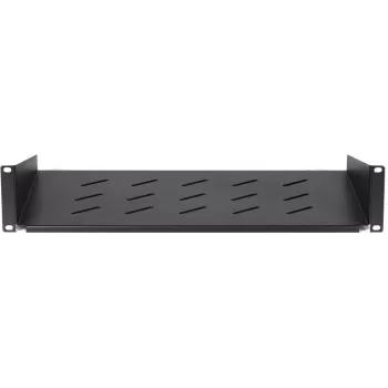 DSIT DS-FH2U300 2U fiksna rack polica za stenske omare globine 450 mm, globina 300 mm, črna