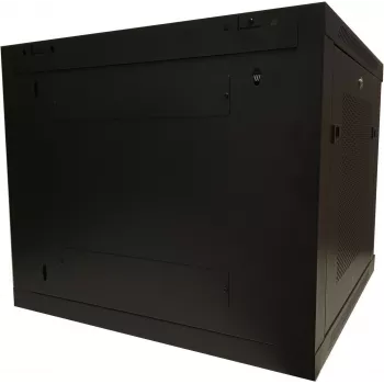 DSIT DS6609ZP 9U 19-palčno stensko strežniško ohišje s steklenimi vrati in perforiranimi stranskimi stenami, 600x600x501 mm, črno