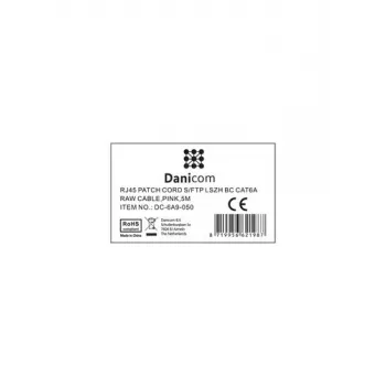 DSIT omrežni kabel CAT 6a LSOH - S/FTP - 5 m - roza - patch kabel