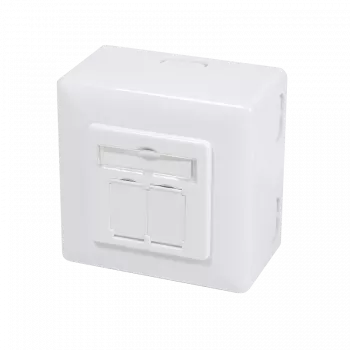 DSIT nadometna stenska vtičnica CAT5e UTP/STP, bela, 1x RJ45, oklopljena, priklop LSA+