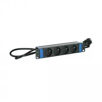 DSIT DS10-4PDU-PE 10-palčni razdelilnik 4-vtični z zaščitnim kontaktom, 1,5 m kabel, bel