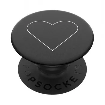 PopSockets PopGrip Standard - belo srce na črnem