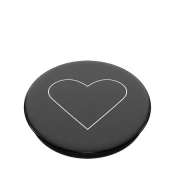 PopSockets PopGrip Standard - belo srce na črnem