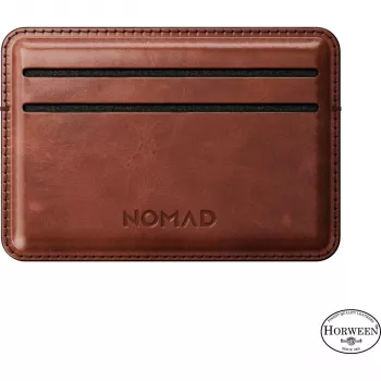 Nomad etui za kartice Horween usnje Olde Dublin – tanek minimalističen usnjen etui za kartice z blokiranjem RFID, temno rjava