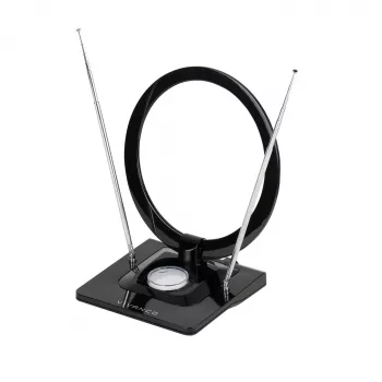 Vivanco VVTVANTSCIRCLE notranja antena DVB-T2/DAB+ ploščata antena s filtrom 4G/5G, črna