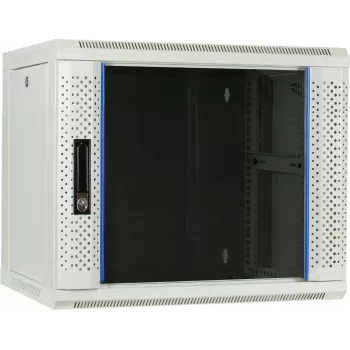 DSIT 9U stenski strežniški omara s steklenimi vrati, bela, 600x450x500 mm