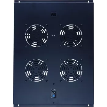 DSIT DS-FT80 hladilna enota za strežniški rack s 4 ventilatorji s termostatom za omare globine 800 mm, 1U, 230V, črna