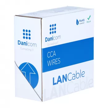 DSIT CAT5e F/UTP 50m gibek siv CCA omrežni kabel na kolutu (DC-FTP5CCA50-GRY)
