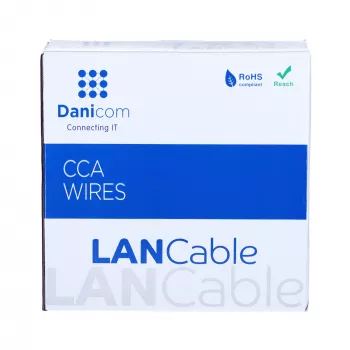 DSIT CAT5e SF/UTP omrežni kabel AWG 26/7 gibek 100 metrov siv CCA