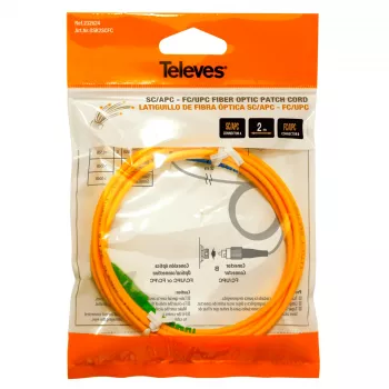 Televes OSK2SCFC 2m enorodovni optični patch kabel SC/APC na FC/UPC