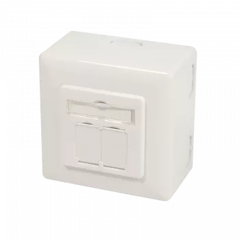 DSIT DC-Wall-Out-STP6-I nadometna vtičnica Cat. 6/Class E, oklopljena, dvojna RJ45, slonokoščena