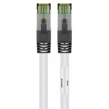DSIT omrežni kabel RJ45 S/FTP PiMF s surovim kablom CAT 8, bel, 1m