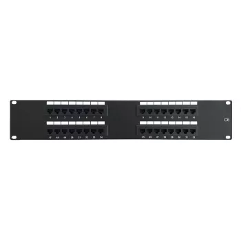 DSIT 19-palčna Cat6 UTP 32-portna patch plošča 2U, črna