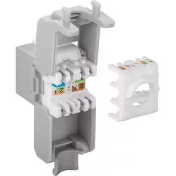 DS-IT CAT6a UTP keystone omrežna vtičnica - brez orodja - siva (DS-KC-UTP6A-TL-2)