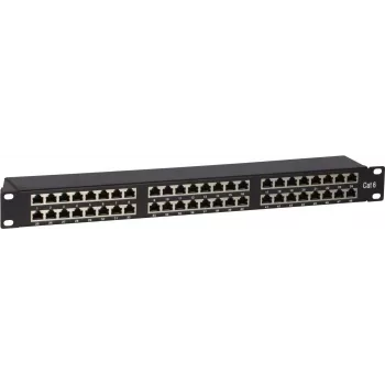 DS-IT CAT6 FTP 48-vratna 19-palčna 2U oklopljena patch plošča, črna