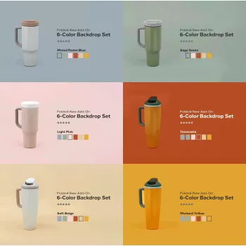 Orangemonkie 6-barvni komplet ozadij za Foldio 4 (belo, črno, sivo, zeleno, modro, rumeno)
