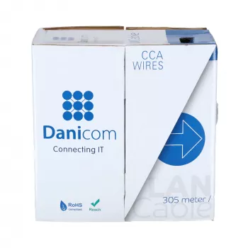 DSIT CAT5e U/UTP omrežni kabel, 26/7 AWG, prožen, 305 m, siv, CCA
