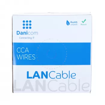 DSIT CAT6 S/FTP omrežni kabel AWG 27/7 prožen 100 m siv CCA