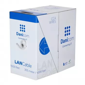 DSIT CAT6 S/FTP omrežni kabel AWG 27/7 prožen 305m siv CCA