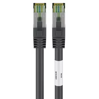 DSIT RJ45 omrežni kabel S/FTP PiMF s CAT 8 surovim kablom črn 1m