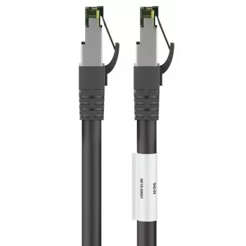 DSIT RJ45 omrežni kabel S/FTP PiMF s CAT 8 surovim kablom črn 1m