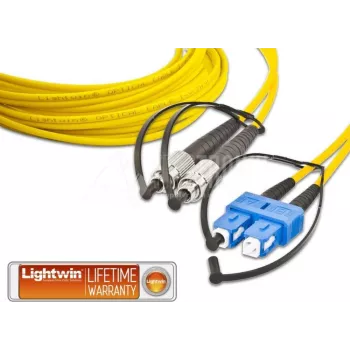 Lightwin LDP-09 FC-SC 10.0 dupleks enorodovni optični patch kabel, FC na SC, OS2, 10 m, rumen