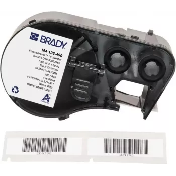 Brady FreezerBondz poliestrske etikete 15,24 x 45,72 mm, črno na belem, trajno lepilo (180 etiket/zvitek)