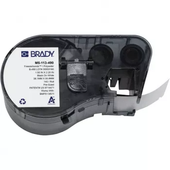 BRADY M5-113-490 FreezerBondz II poliestrske etikete za BMP51/BMP53/M511, bele, 38,1 mm x 25,4 mm, 250 etiket