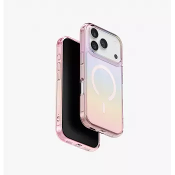UNIQ Iridescia MagClick ovitek s polnjenjem za iPhone 17 Pro – Pink Prism