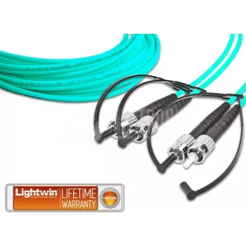 Lightwin LDP-50 ST-ST 3.0 OM3 dupleksni večnačinovni optični patch kabel, ST na ST, OM3, 3 m, aqua