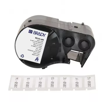 BRADY BMP51/BMP53/M511 komplet samolaminiranih vinilnih etiket, 25,4 mm x 6,4 m, belo/prosojno, B-499