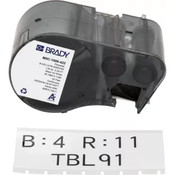 BRADY M5C-1500-422 neskončna kartuša z nalepkami za BMP51/BMP53/M511 - samolaminirni vinil, 25,4 mm x 6,4 m, belo/prozorno