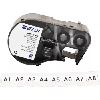 Brady M4C-375-422 samolaminirna vinilna kartuša z nalepkami za tiskalnike BMP41/BMP51/BMP53/M511, bela, 25,4 mm x 6,4 m