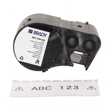 BRADY M5C-1500-499 samolaminirni vinilni zvitek nalepk za BMP51/BMP53/M511, 12,7 mm x 6,4 m, bel