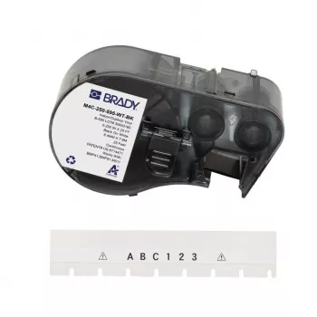 BRADY M4C-250-595-WT-BK bel poliestrski zvitek nalepk za termični prenos za BMP41/BMP51/BMP53/M511, 38,1 mm x 25,4 mm, 250 nalepk