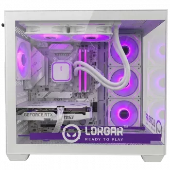 Igrični računalnik LORGAR ADVANCED A201, AMD Ryzen 5 7500F, GeForce RTX 5060 Ti 16GB, 32GB DDR5, 1TB NVMe SSD, 750W napajalnik, bel
