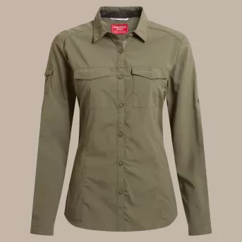 Craghoppers ženska NosiLife Adventure dolgih rokavov srajca III – Wild Olive – XL