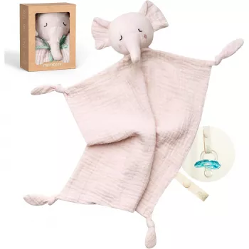 Momcozy bombažna plišasta igrača slon za dojenčke, roza
