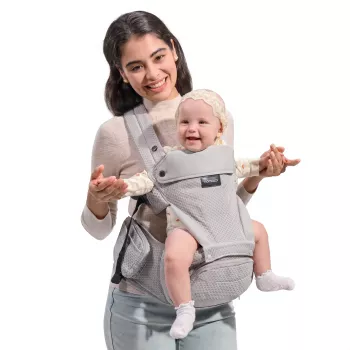 Momcozy Air Mesh otroška nosilka s sedežem za boke, siva