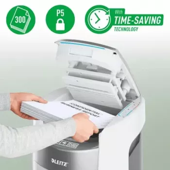 Leitz IQ Optimax AutoFeed 300 uničevalnik dokumentov, P-5, 300 listov, 25 L posoda