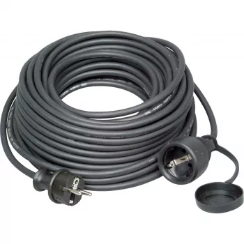 KOPP ELEKTROTECHNIK 25 m težki gumijasti varnostni podaljševalni kabel, Schuko, H07RN-F, IP44, 16 A, črn