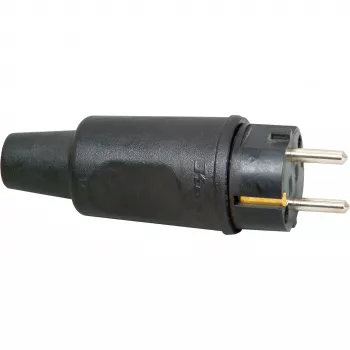 Kopp 179516009 Schuko varnostni vtič, guma, 16 A, 230 V, IP44, črn