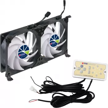 Titan TTC-SC22(A)/V2+ dvojni ventilator za hladilnik 92x25mm IP55 za kampiranje