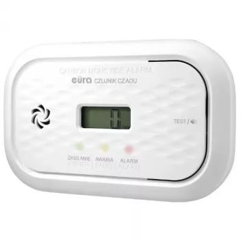 EURA CD-72A2V4300/B javljalnik ogljikovega monoksida z elektrokemičnim senzorjem, alarm 85 dB, 7 let življenjske dobe senzorja
