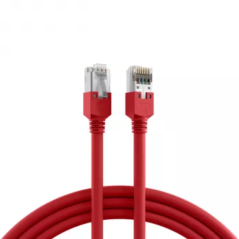 EFB Elektronik K2793.0,50 RJ45 crossover patch kabel Cat.5e SF/UTP, Hirose TM11, Draka UC300, 0,5 m, rdeč